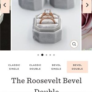 Roosevelt bevel double ring box with velvet top from the Mrs ring box website